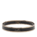 Hermes Enamel PM Cloisonne Bangle Black Silver Plated 1- Bracelet