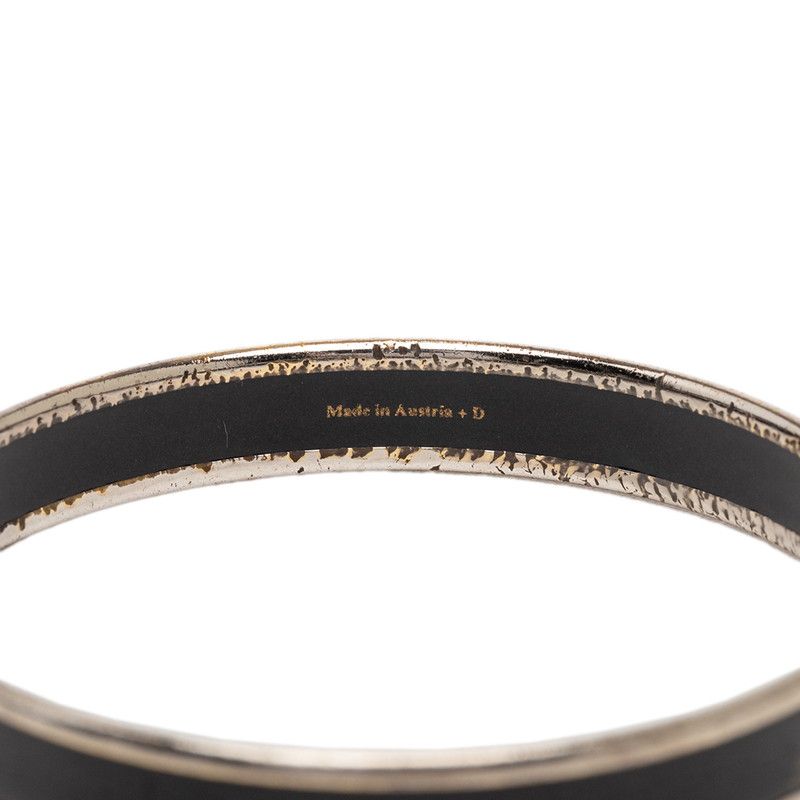 Hermes Enamel PM Cloisonne Bangle Black Silver Plated 1- Bracelet — view 5