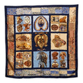 Hermes Carre 90 Persona Scarf Navy Multicolor Silk