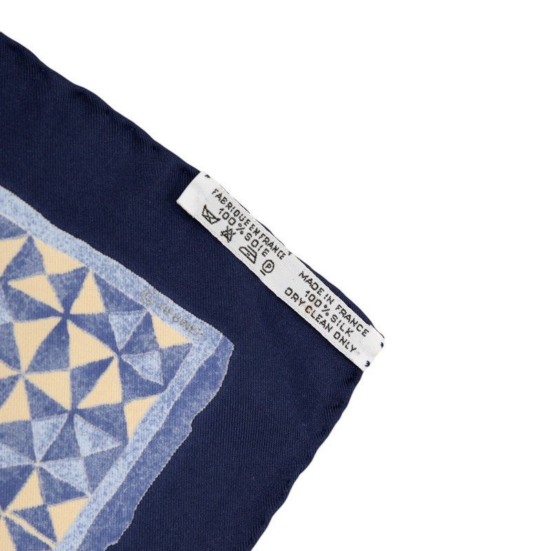 Hermes Carre 90 Persona Scarf Navy Multicolor Silk — view 8