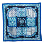 Hermes Carre 90 Ciels Byzantins Byzantine Sky Scarf Blue Silk