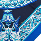 Hermes Carre 90 Ciels Byzantins Byzantine Sky Scarf Blue Silk — view 4
