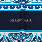 Hermes Carre 90 Ciels Byzantins Byzantine Sky Scarf Blue Silk — view 5