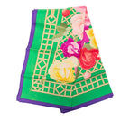 Hermes Carre 90 Roseraie Rose Garden Scarf Green Multicolor Silk — view 2