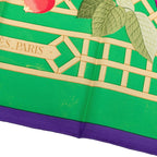 Hermes Carre 90 Roseraie Rose Garden Scarf Green Multicolor Silk — view 7