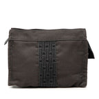 Hermes Her Line Pouch PM Gray Polyester Polyamide