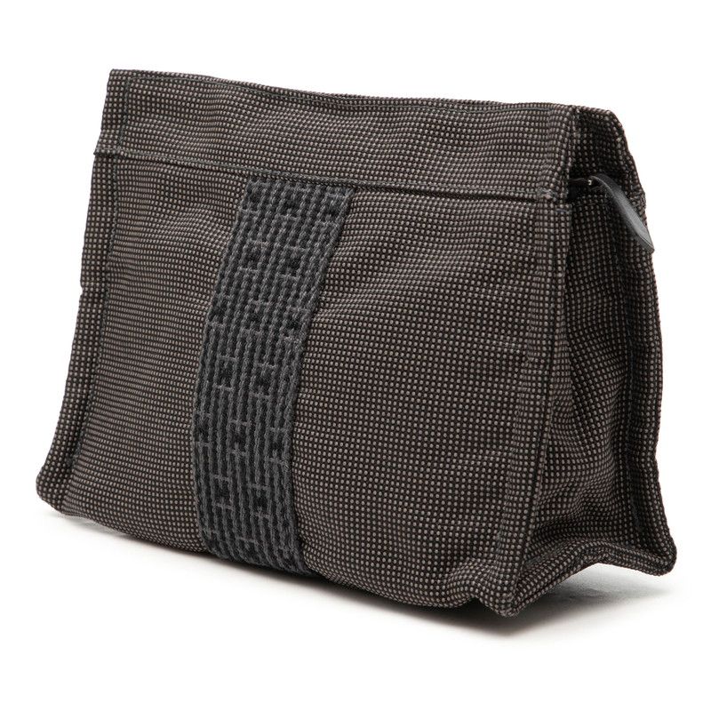 Hermes Her Line Pouch PM Gray Polyester Polyamide — view 2