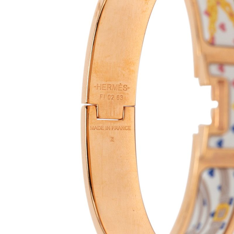 Hermes Click GM Brid Gala Love Enamel Bracelet Bangle Gold Plated — view 5