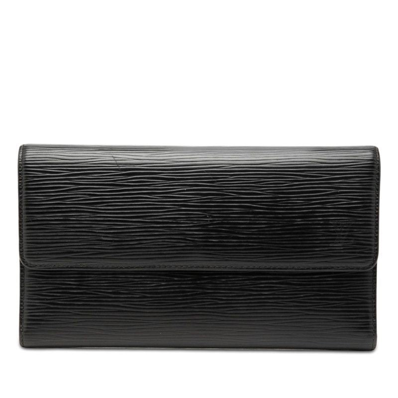 Louis Vuitton Epi Porte Tresor International Wallet Noir Black Leather