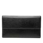 Louis Vuitton Epi Porte Tresor International Wallet Noir Black Leather