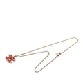 Chanel Vintage CC Logo Necklace Gold Red Plated