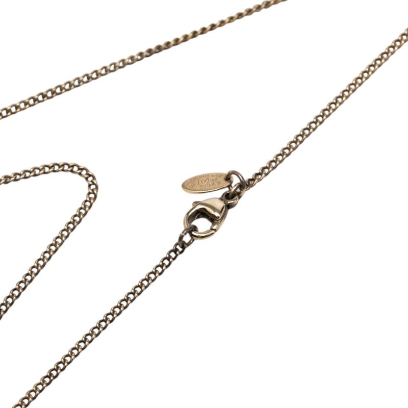 Chanel Vintage CC Logo Necklace Gold Red Plated — view 4