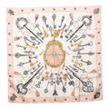 Hermes Carre 90 les Cles Key Scarf Pink Multicolor Silk