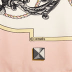 Hermes Carre 90 les Cles Key Scarf Pink Multicolor Silk — view 6