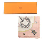 Hermes Carre 90 les Cles Key Scarf Pink Multicolor Silk — view 8