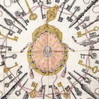 Hermes Carre 90 les Cles Key Scarf Pink Multicolor Silk — view 3
