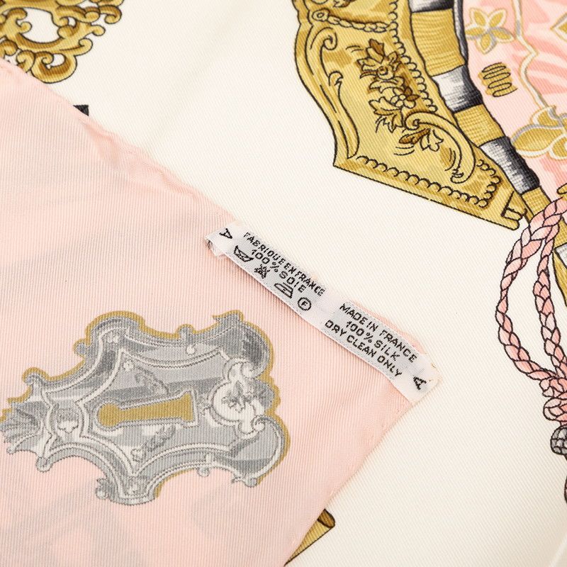 Hermes Carre 90 les Cles Key Scarf Pink Multicolor Silk — view 7