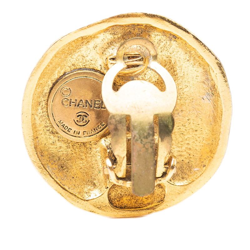 Chanel Vintage Logo Earrings Gold Plated — view 3