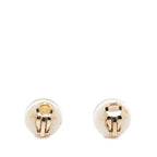 Chanel CC Logo Earrings Gold Navy White Plated Plastic — view 2