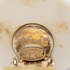 Chanel CC Logo Earrings Gold Navy White Plated Plastic — view 3