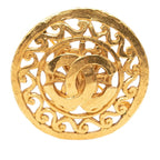 Chanel Vintage CC Logo Brooch Gold Plated