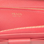 Prada Fiocco Zip Around Wallet Pink Saffiano Leather — view 8