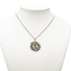 Chanel CC Logo Necklace Silver Metal Rhinestone — view 5