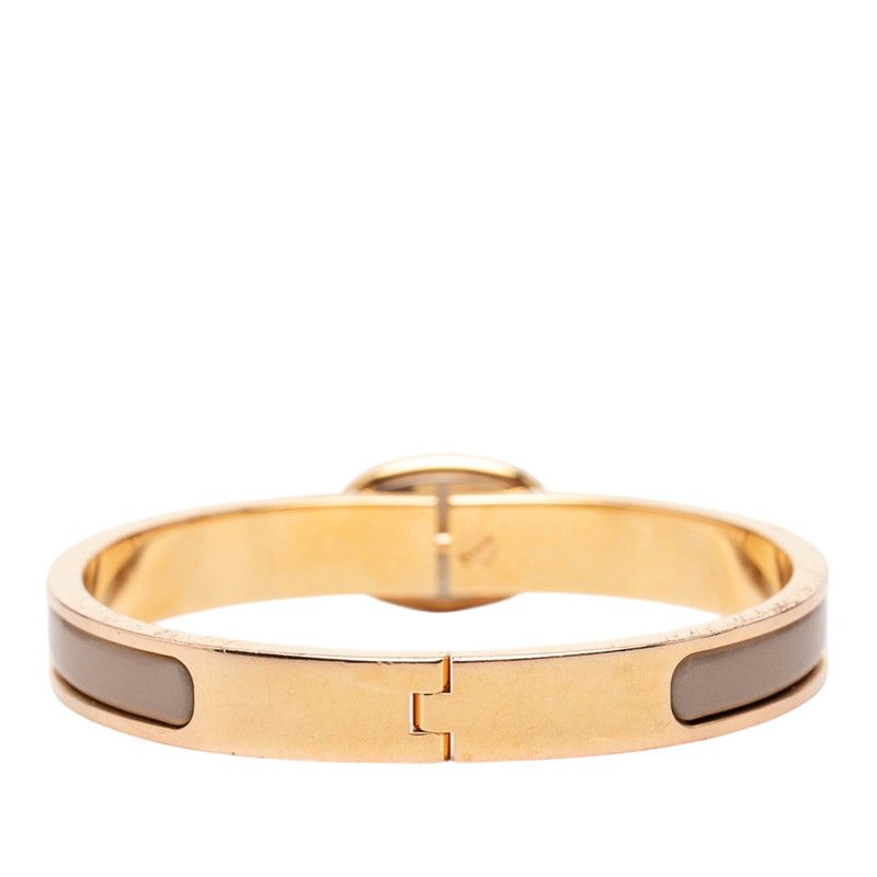 Hermes Mini Click Chaine D'ancre Bracelet Gold Beige Plated — view 3
