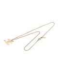 Chanel CC Logo Arrow Motif Necklace Gold Beige Plated