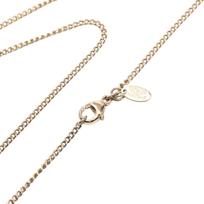 Chanel CC Logo Arrow Motif Necklace Gold Beige Plated — view 4
