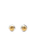Chanel CC Logo Earrings Silver Gold Metal Plated