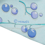 Hermes Red Berries Berry Scarf Blue Silk — view 2