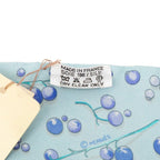 Hermes Red Berries Berry Scarf Blue Silk — view 4
