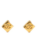 Chanel Vintage CC Logo Earrings Gold Plated