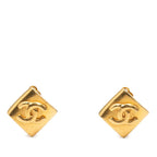 Chanel Vintage CC Logo Earrings Gold Plated