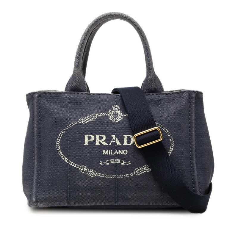 Prada Canapa Mini 2-Way Shoulder Bag Pink Canvas
