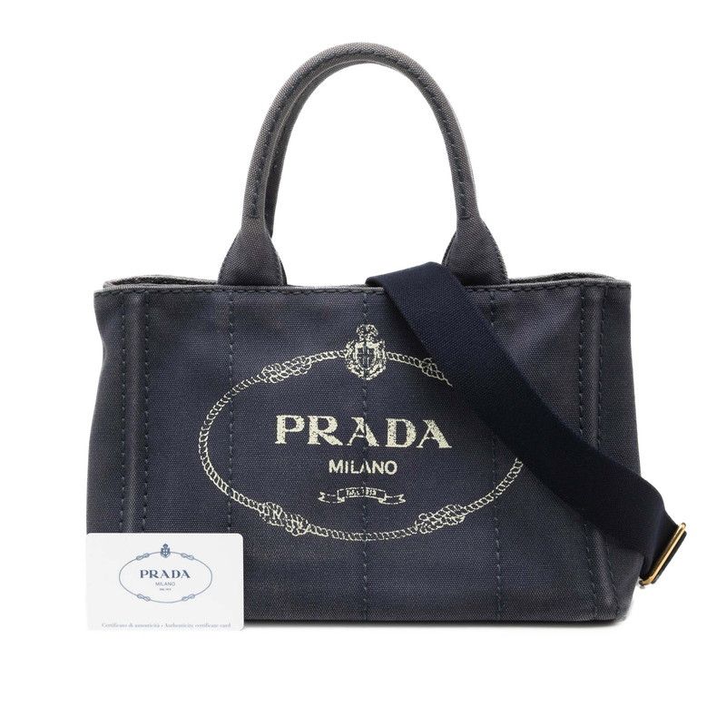 Prada Canapa Mini 2-Way Shoulder Bag Pink Canvas — view 6