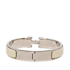 Hermes Click PM Enamel Bracelet Bangle Silver White Metal — view 3