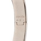 Hermes Click PM Enamel Bracelet Bangle Silver White Metal — view 5