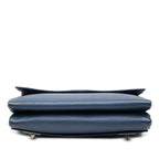 Prada Flap Chain Shoulder Bag Navy Saffiano Leather — view 3