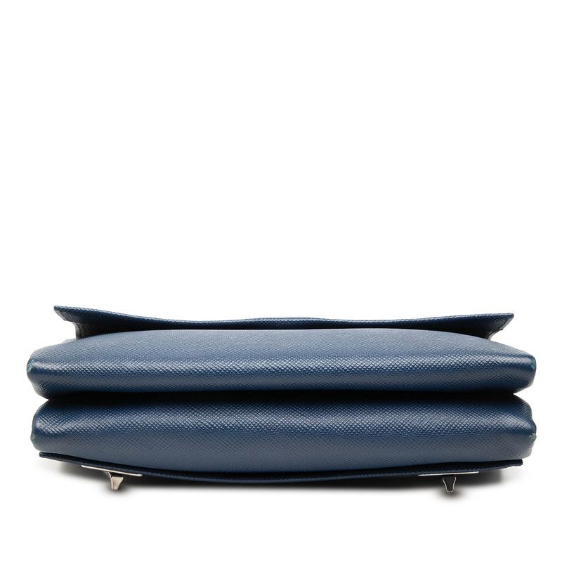 Prada Flap Chain Shoulder Bag Navy Saffiano Leather — view 3