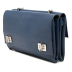 Prada Flap Chain Shoulder Bag Navy Saffiano Leather — view 2