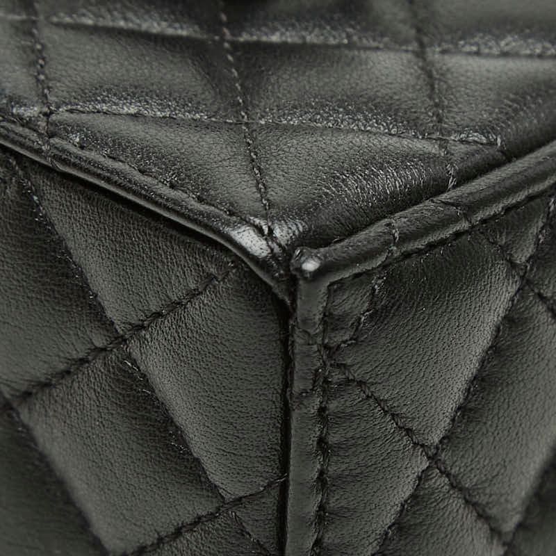 Chanel Quilted CC Logo Mini Drawstring Crossbody Chain Shoulder Bag Black — view 5