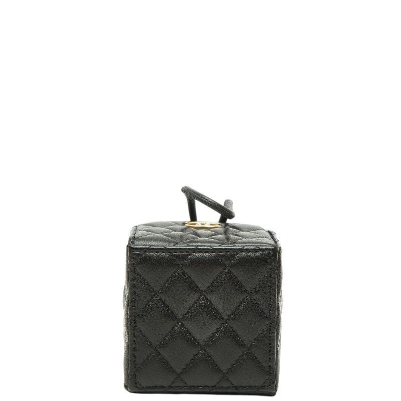 Chanel Quilted CC Logo Mini Drawstring Crossbody Chain Shoulder Bag Black — view 3