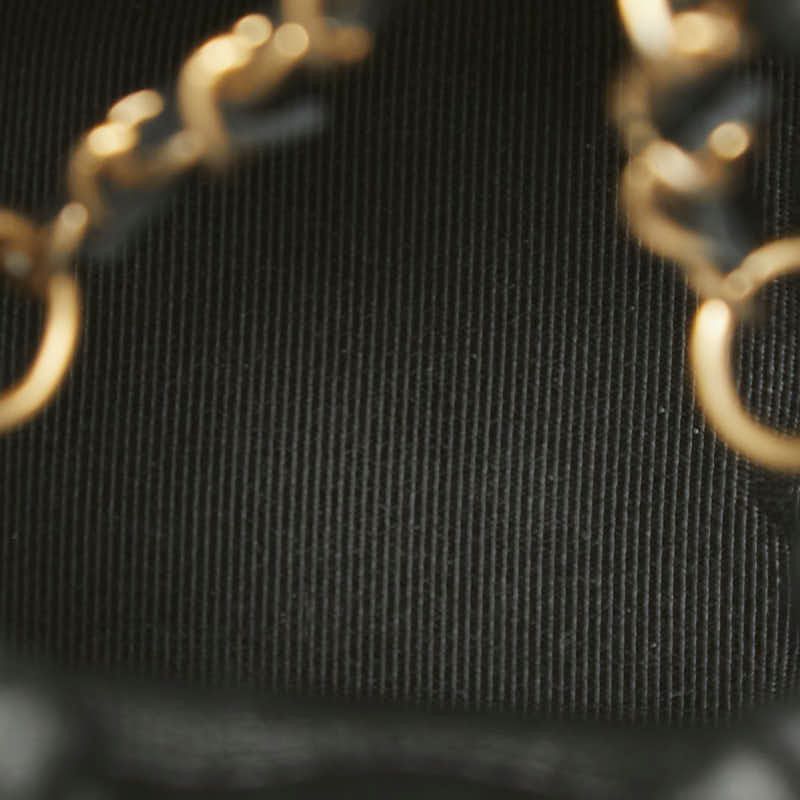 Chanel Quilted CC Logo Mini Drawstring Crossbody Chain Shoulder Bag Black — view 8