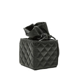 Chanel Quilted CC Logo Mini Drawstring Crossbody Chain Shoulder Bag Black — view 2