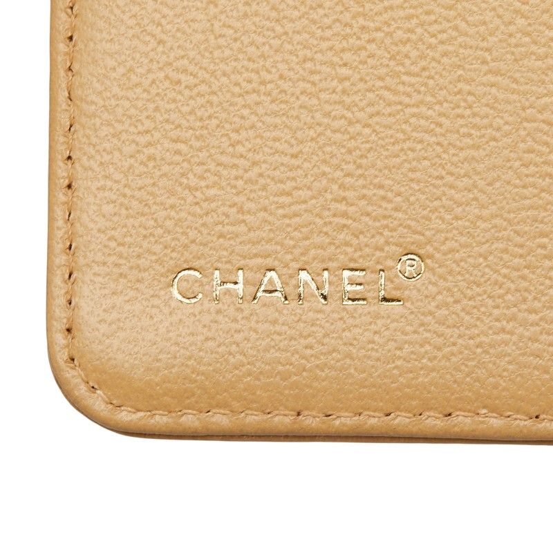 Chanel CC Logo Agenda Notebook Cover Beige Leather — view 7
