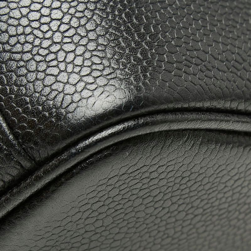 Chanel CC Logo Vanity Bag Handbag Black Caviar Leather — view 6