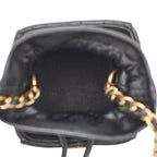 Chanel Quilted CC Logo Mini Drawstring Crossbody Chain Shoulder Bag Black — view 6