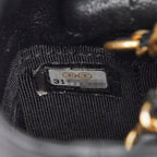 Chanel Quilted CC Logo Mini Drawstring Crossbody Chain Shoulder Bag Black — view 9